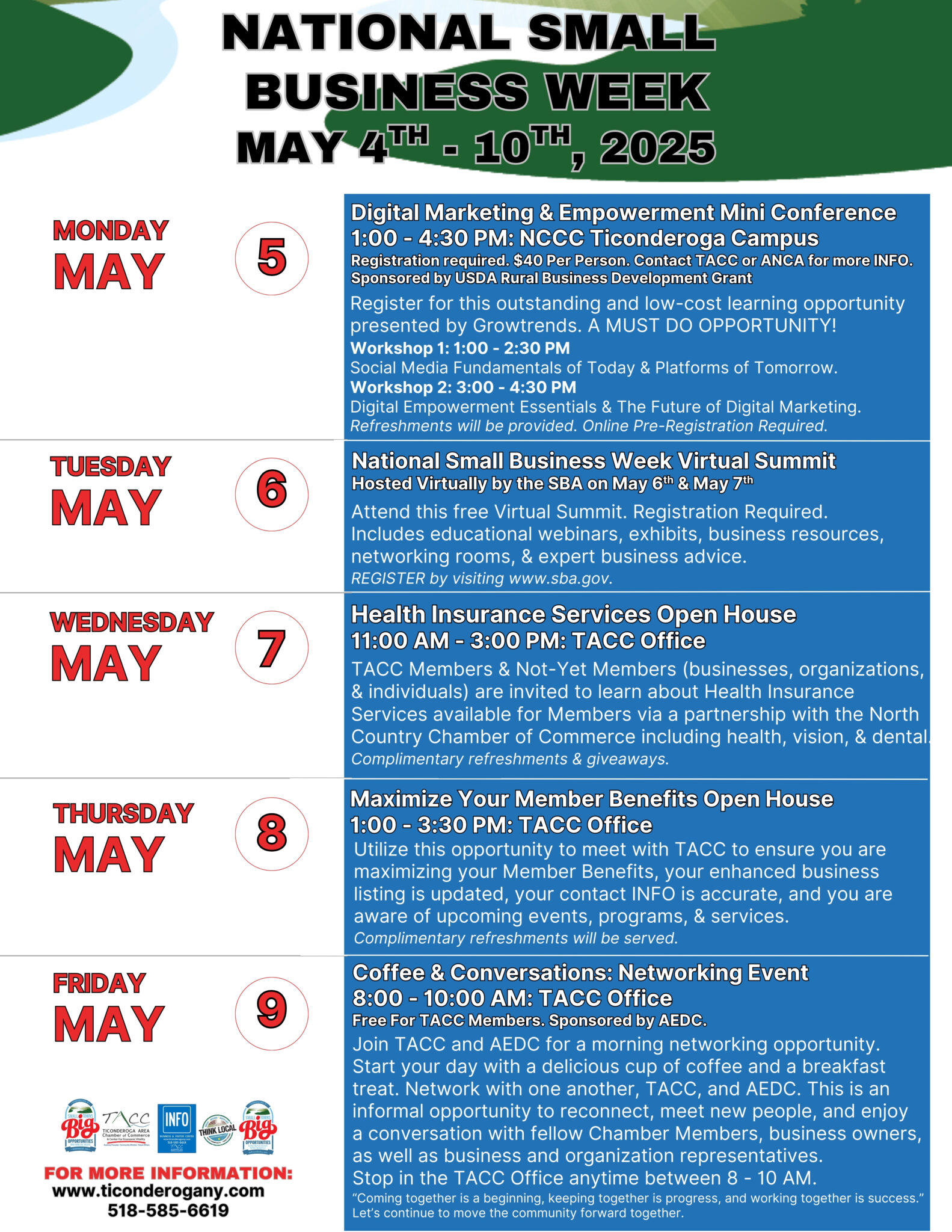 Ticonderoga Area Chamber of Commerce | National Small Business Week 2025