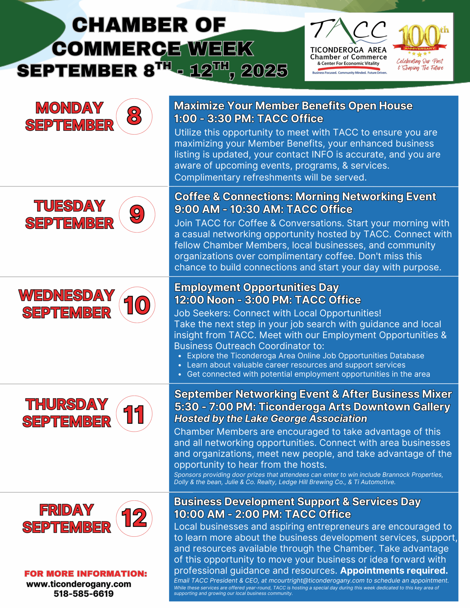 Ticonderoga Area Chamber of Commerce | 2025 Chamber of Commerce Week ...